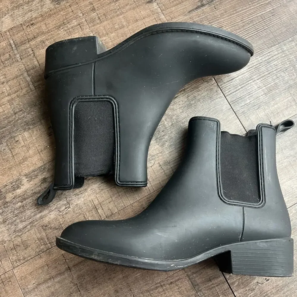 Jeffrey Campbell Matte Black Chlesea Rain Boots